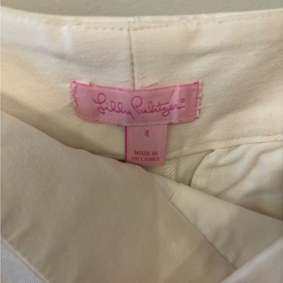 Lilly Pulitzer white trouser pull on shorts with zipper size 4 - Picture 11 of 13